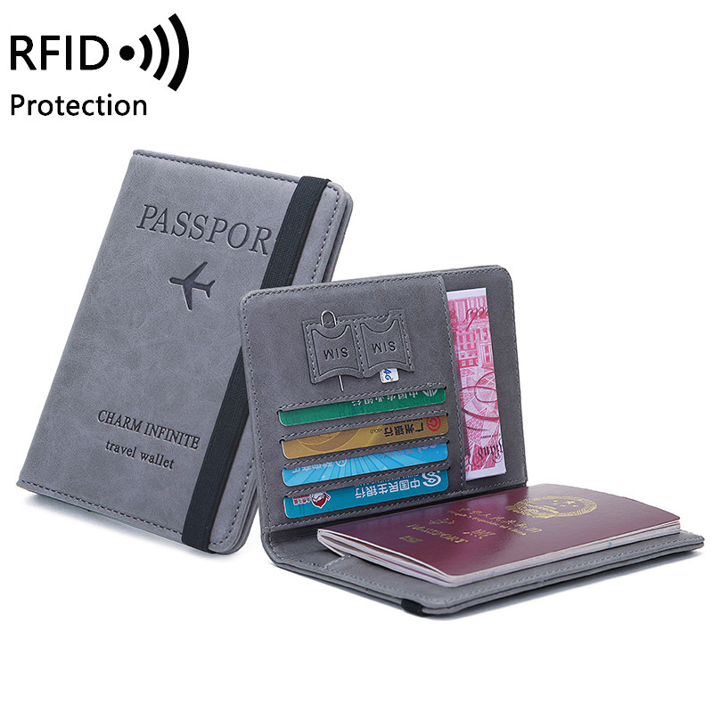 Leather Passport Cover - Unisex PU Leather Passport Holder -