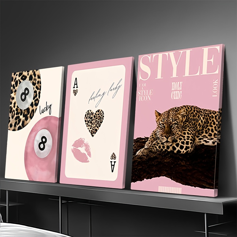 3pcs Leopard Cheetah Canvas Wa - Quiet Luxury Lifestyle 评论和价格