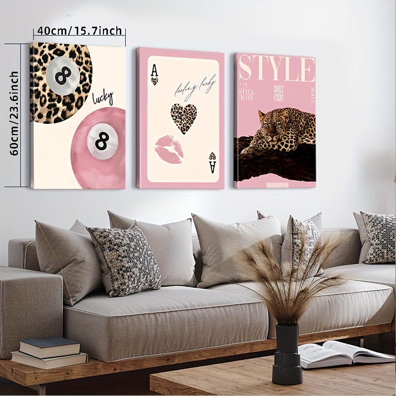 3pcs Leopard Cheetah Canvas Wa - Quiet Luxury Lifestyle 评论和价格