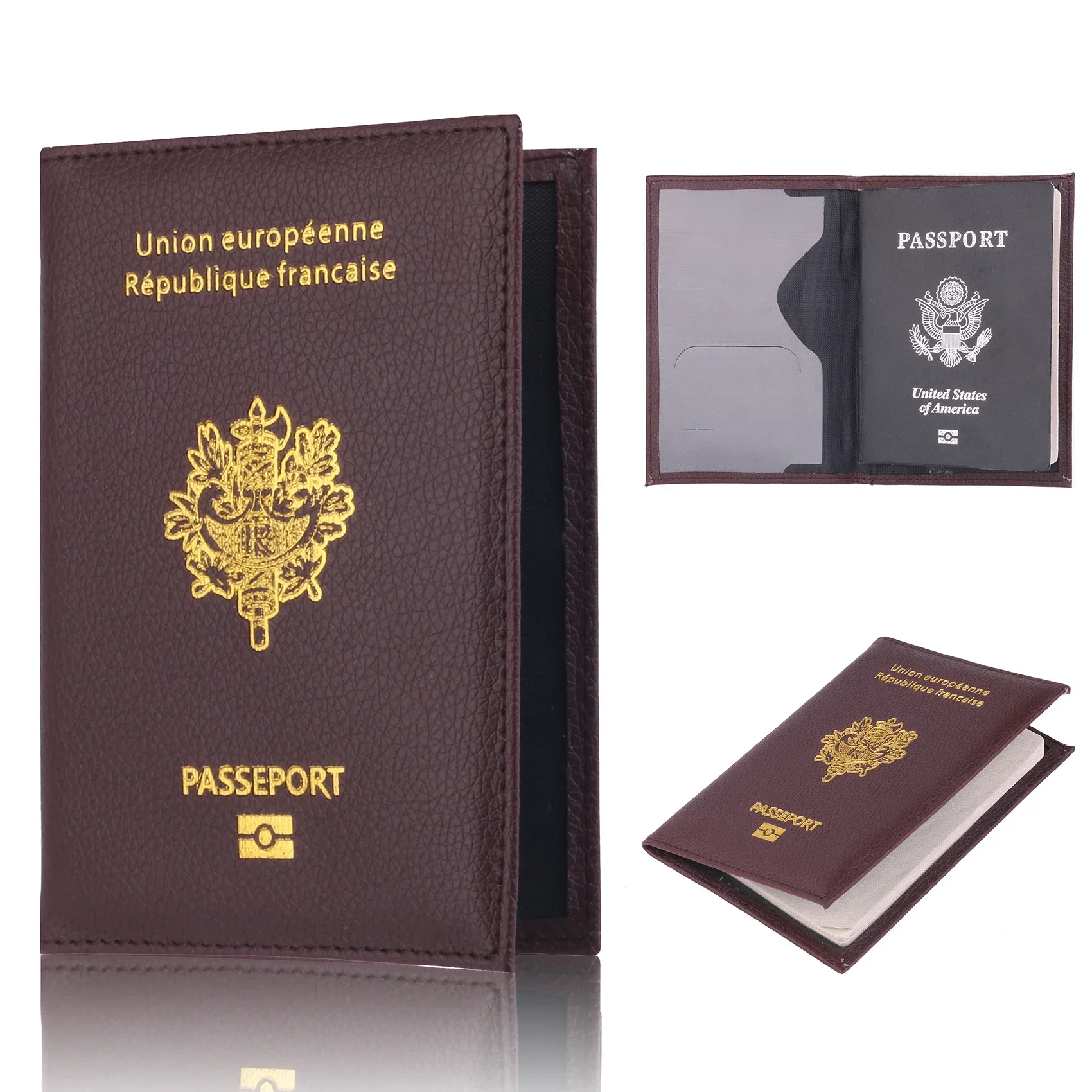 Women Men Travel Pu Passport H - Leather Passport Cover 评论和价格